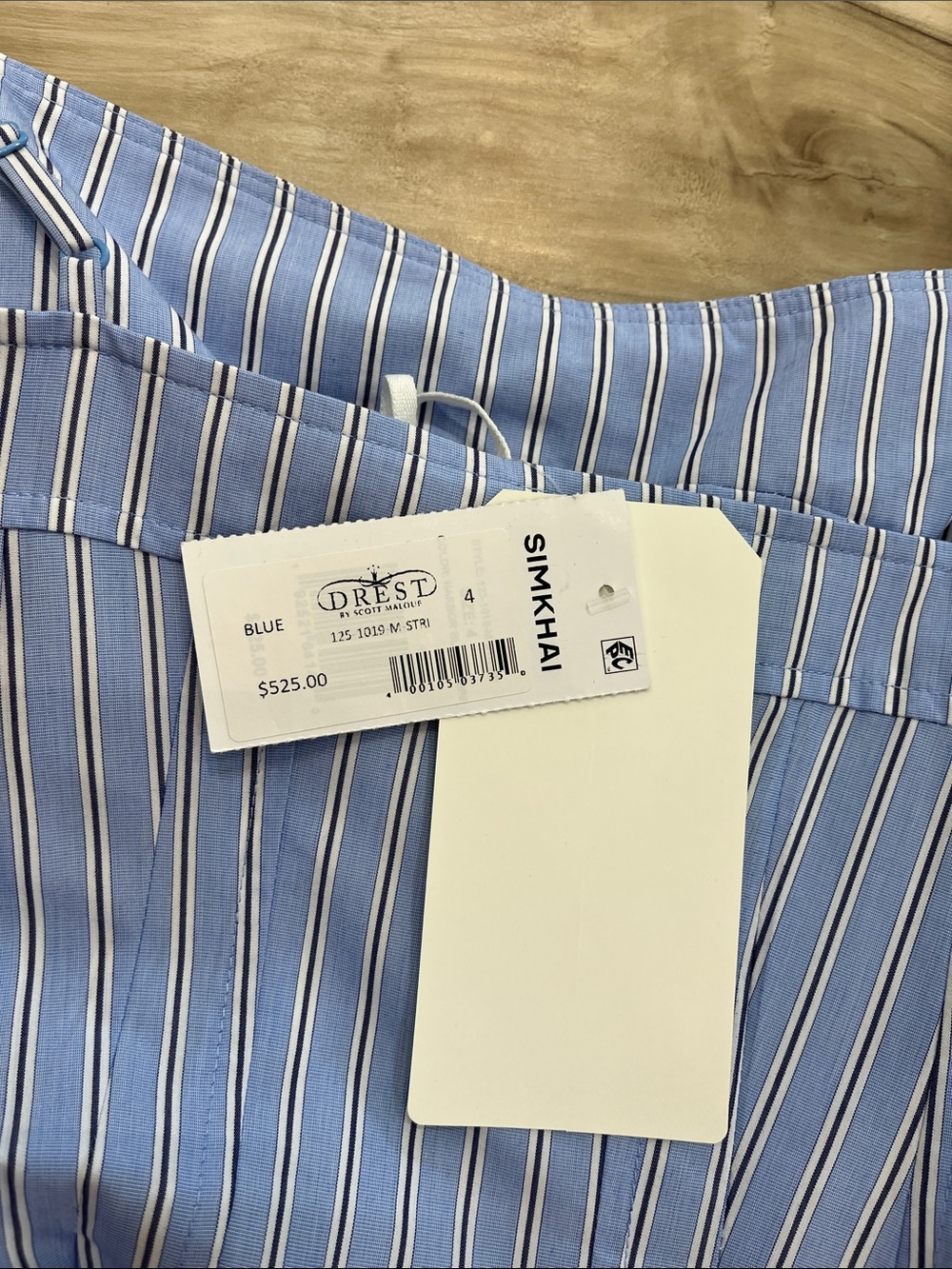Jonathan Simkhai Light Blue Striped Maxi Dress - Picture 3 of 3